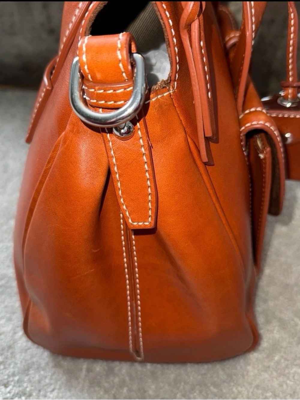 Dooney & Bourke Florentine Toscana Front Pocket Satchel in ginger with strap - Picture 9 of 12